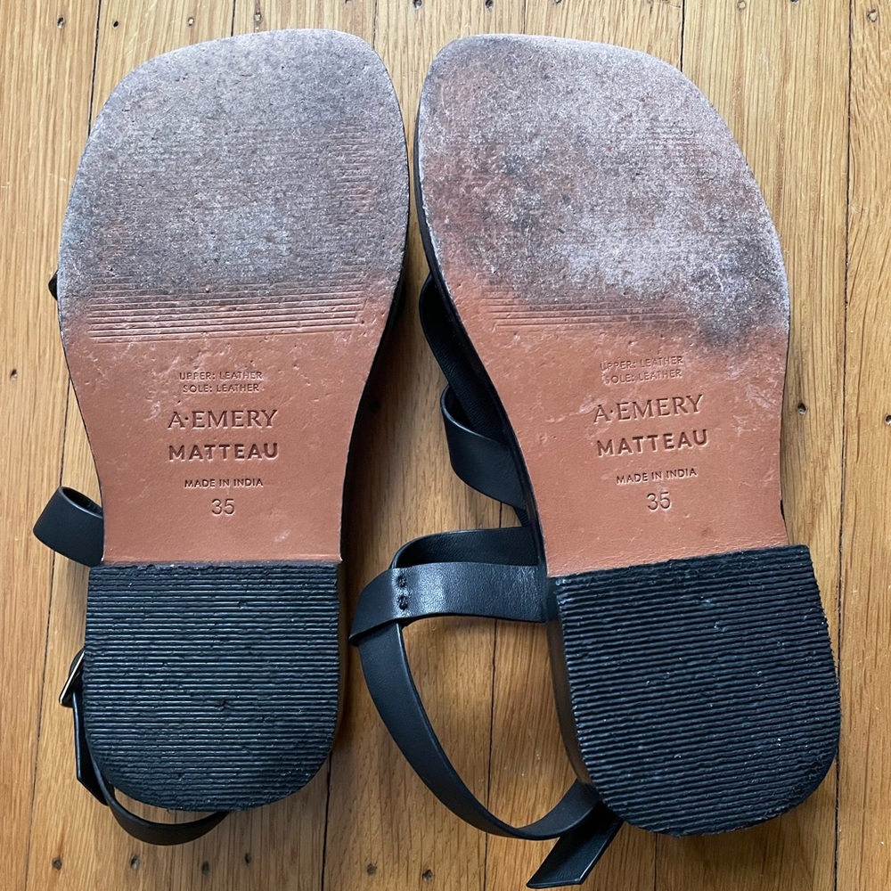 A EMERY X Matteau Spargi leather sandals, black, size 35 - Picture 6 of 6